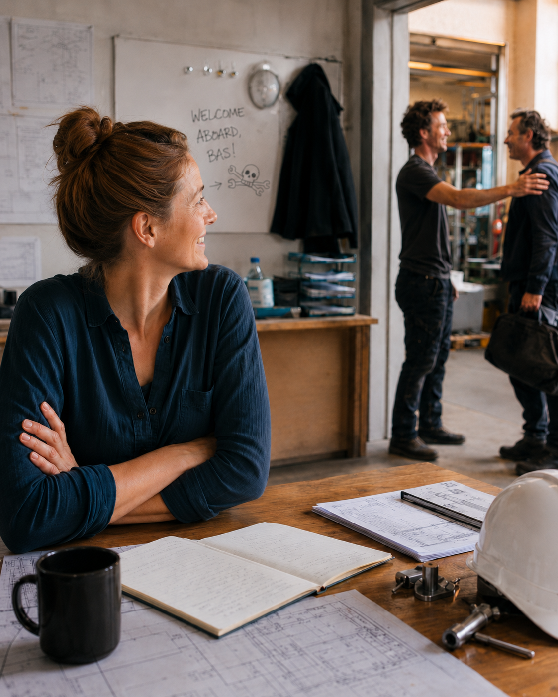 Sanne van de binnendienst verwelkomt een nieuwe collega